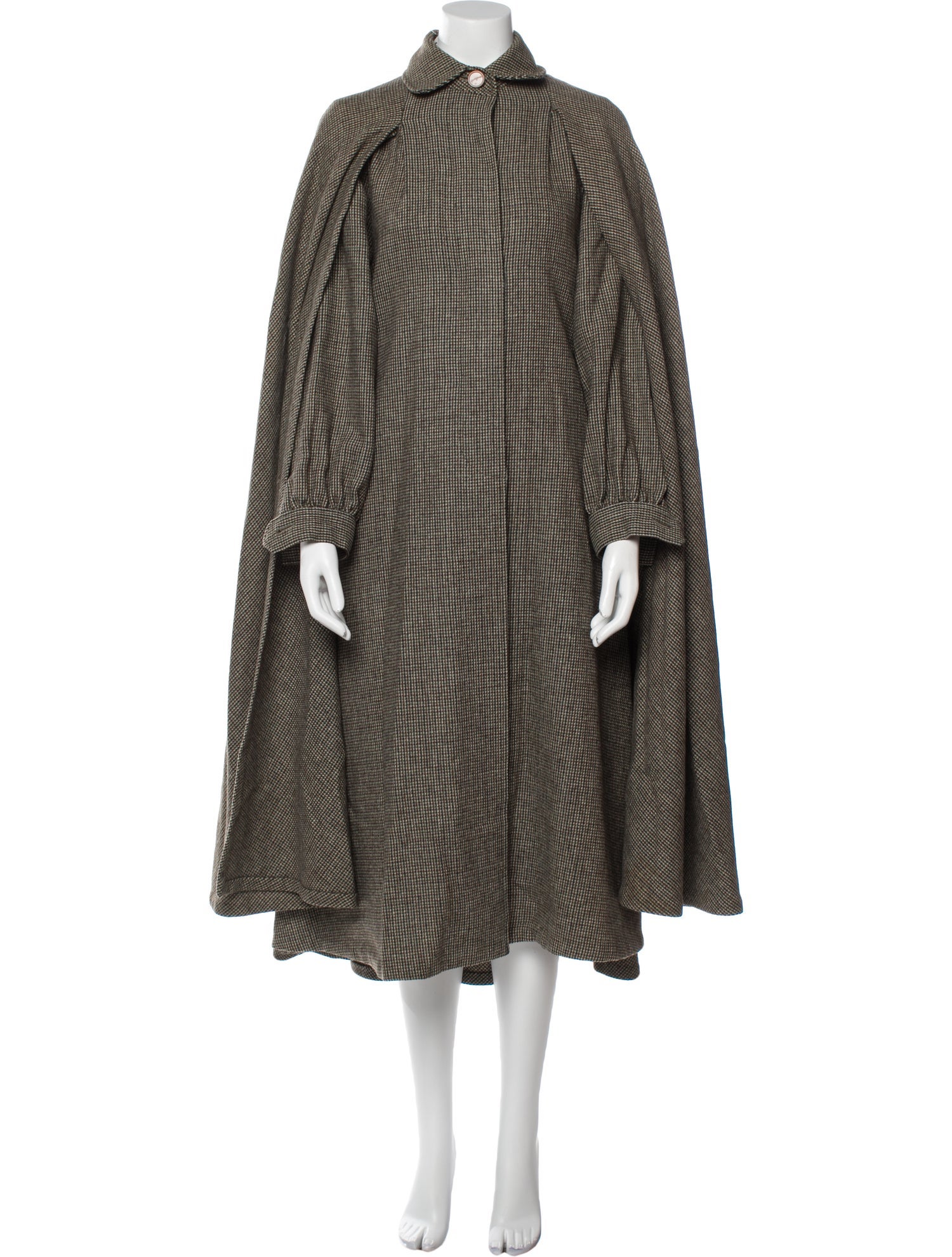 Salvatore Ferragamo Wool Plaid Print Coat