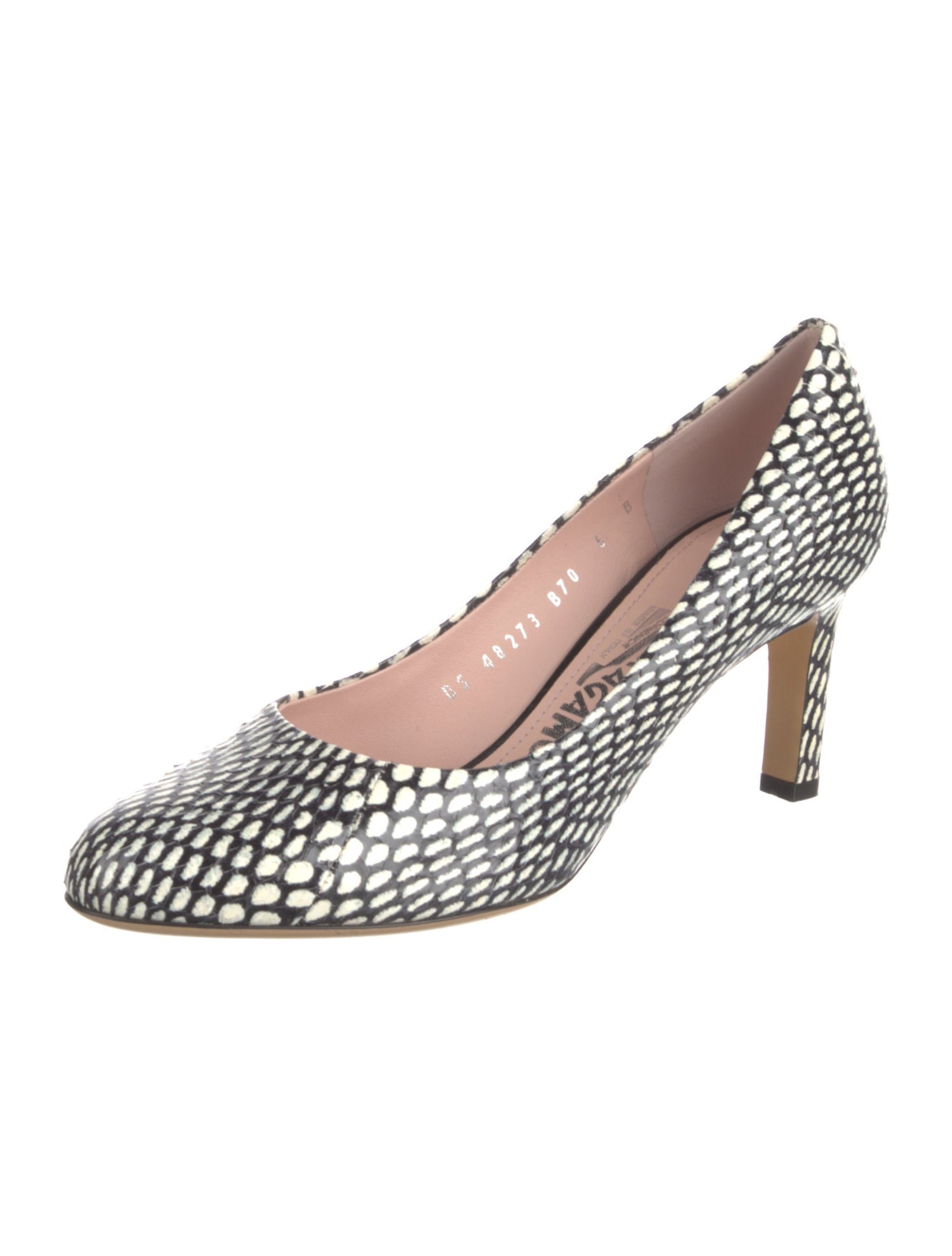 Salvatore Ferragamo Leather Animal Print Pumps