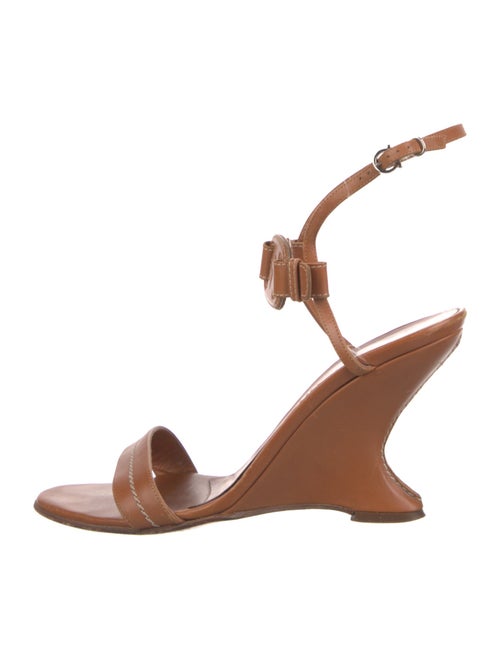 Salvatore Ferragamo Leather Whipstitch Trim Sandals