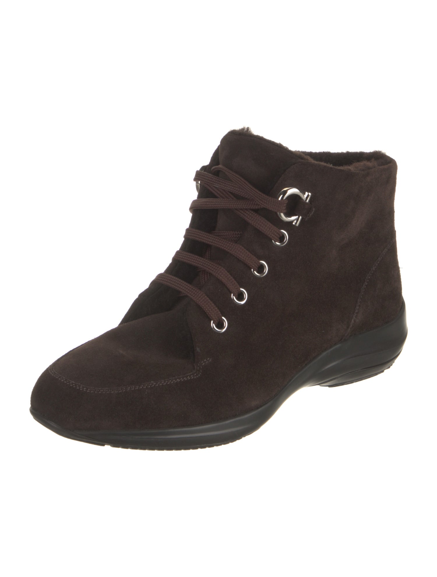 Salvatore Ferragamo Suede Lace-Up Boots