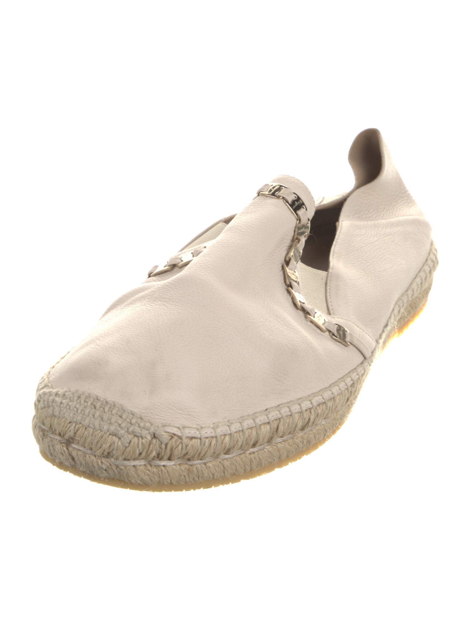 Salvatore Ferragamo Leather Bow Accents Espadrilles