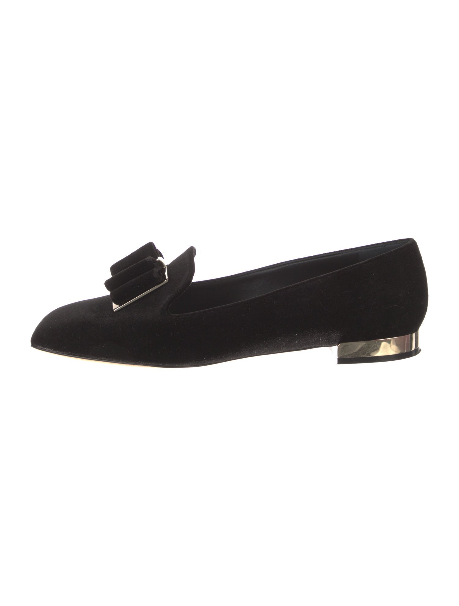 Salvatore Ferragamo Velvet Bow Accents Loafers