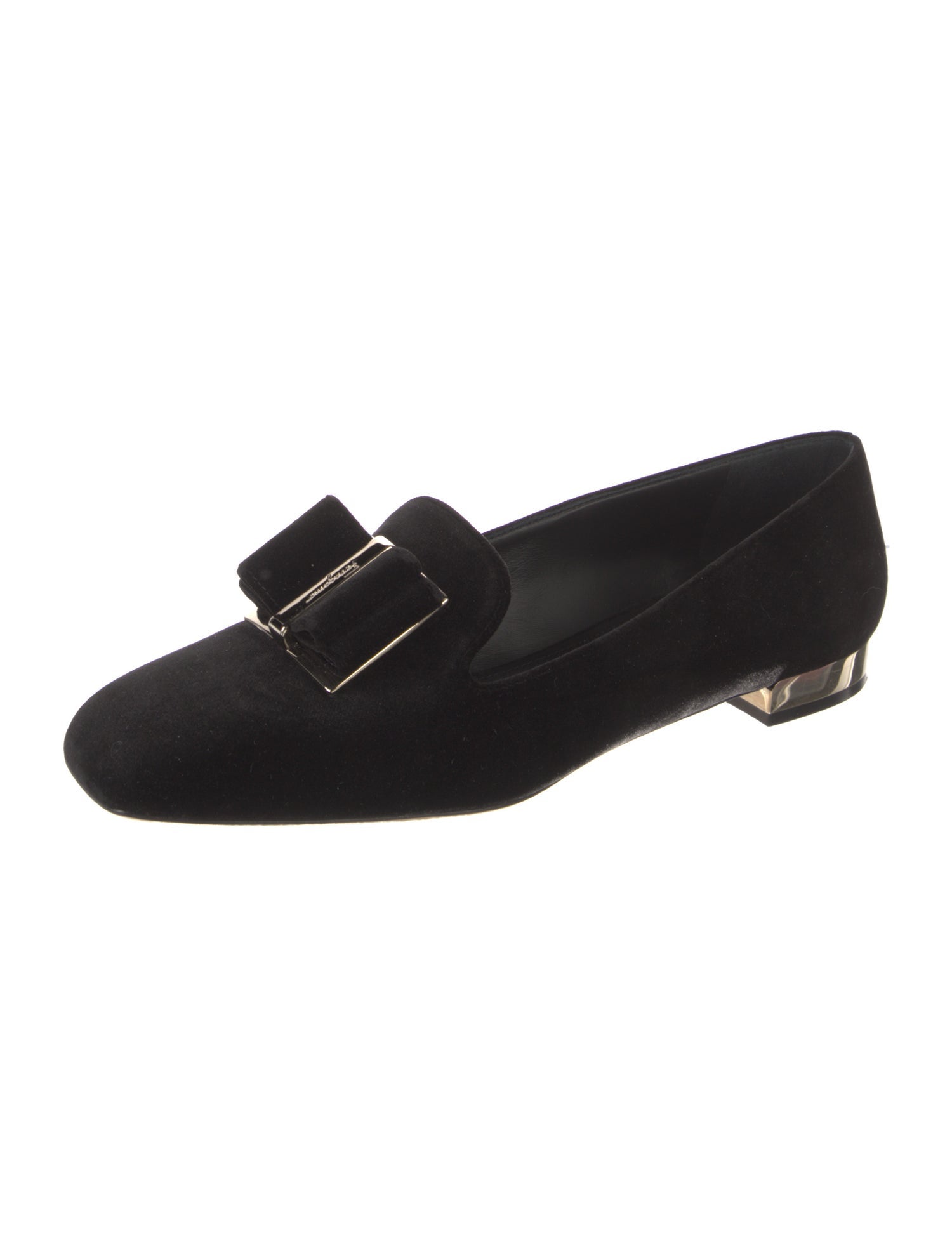 Salvatore Ferragamo Velvet Bow Accents Loafers