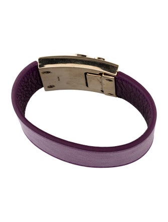 Salvatore Ferragamo Leather Wide Gancio Wrap Bracelet