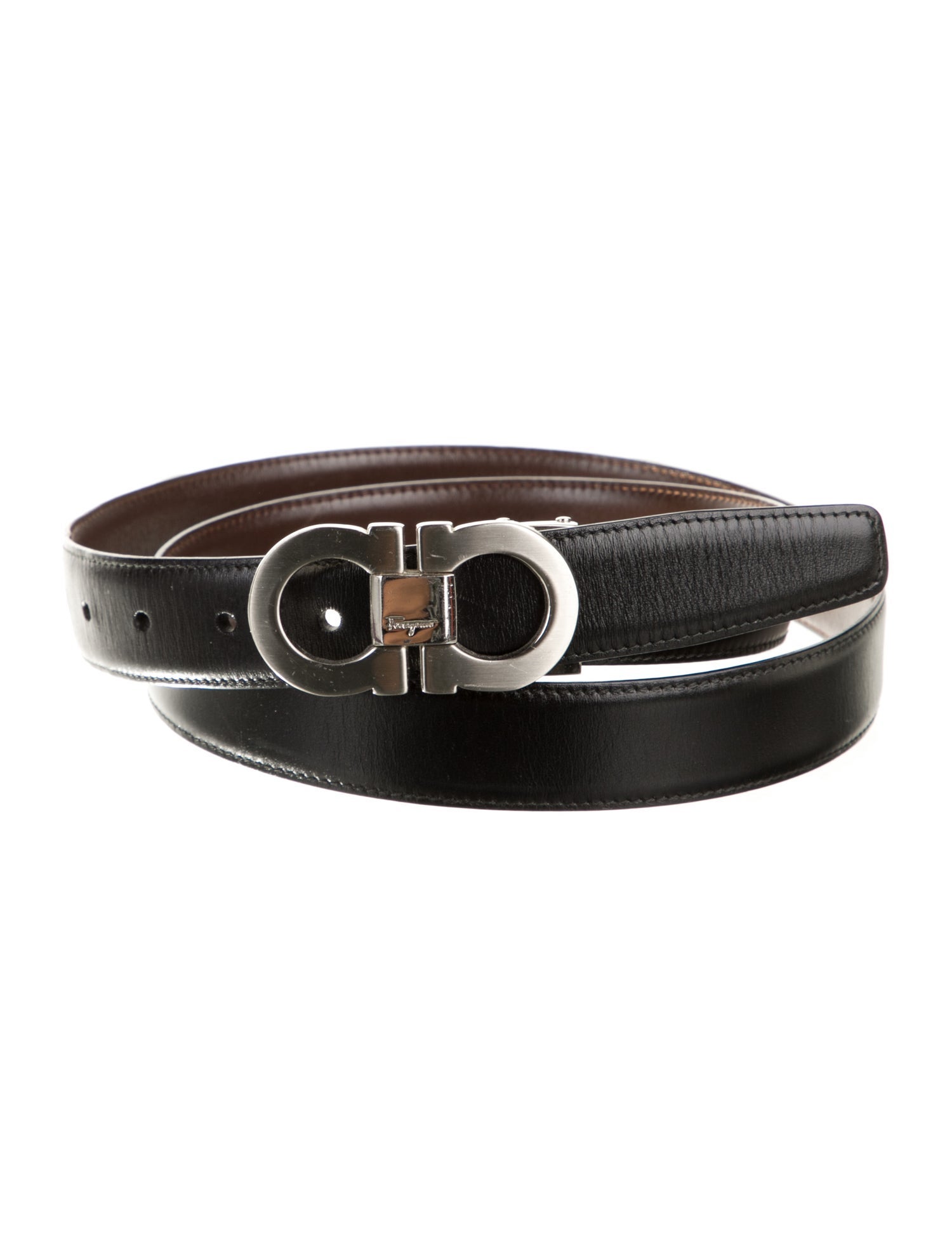 Salvatore Ferragamo Gancio Logo Leather Waist Belt