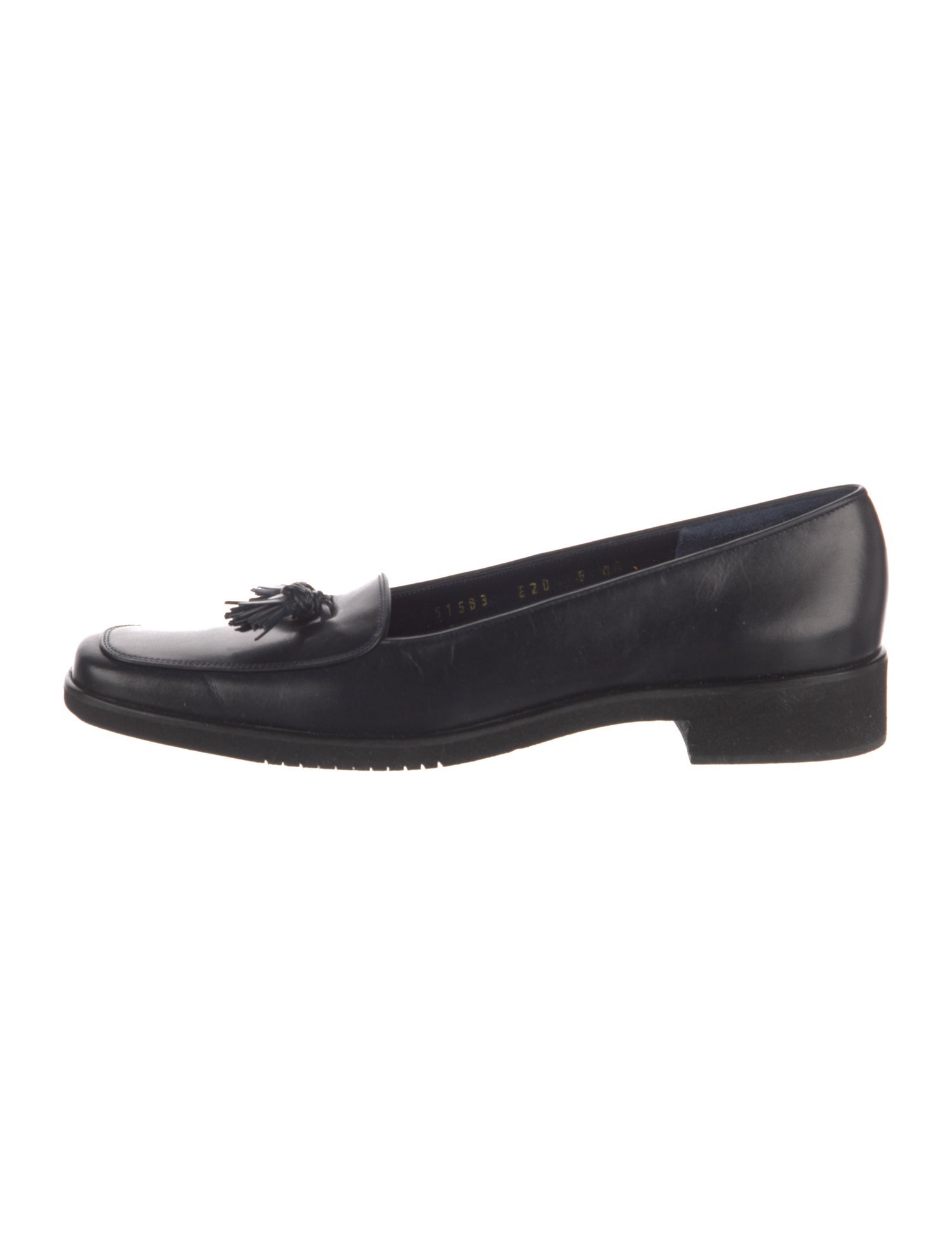 Salvatore Ferragamo Leather Tassel Accents Loafers
