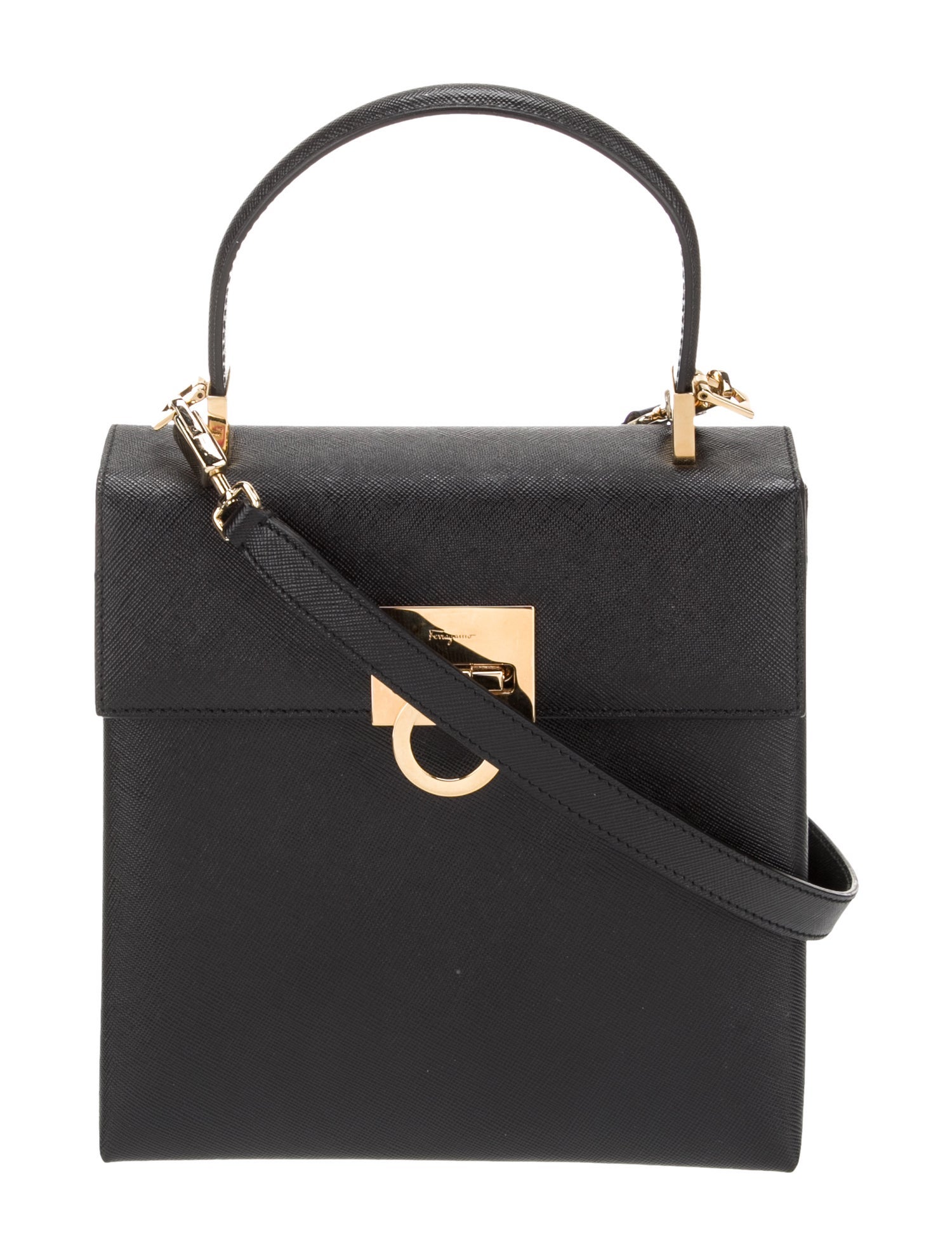 Salvatore Ferragamo Saffiano Leather Top Handle Bag