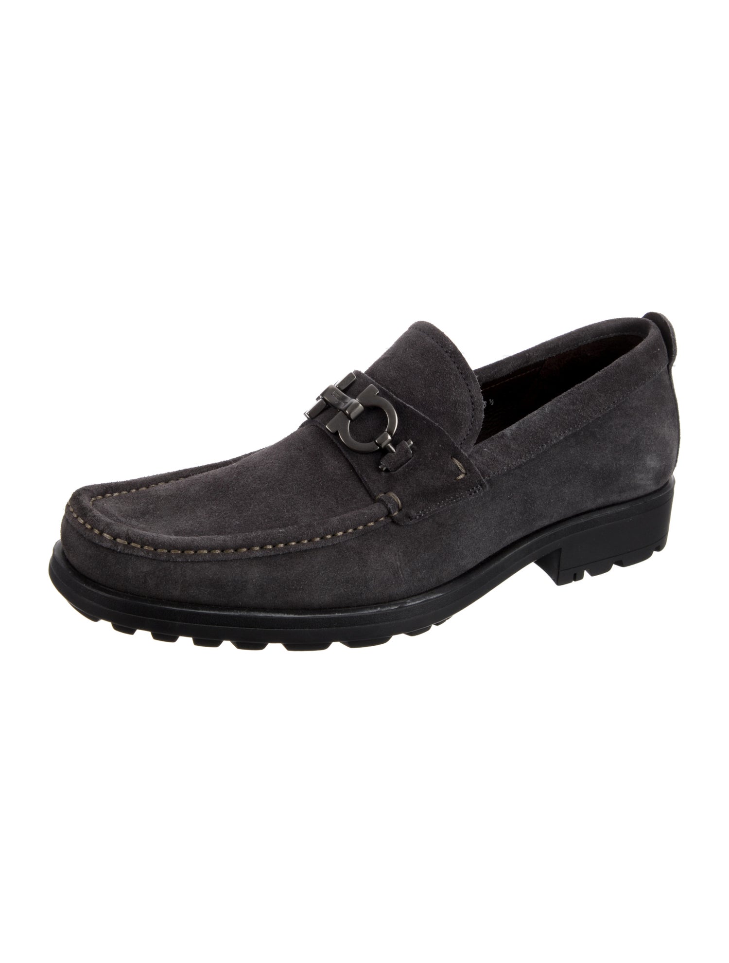 Salvatore Ferragamo Gancini Logo Suede Loafers