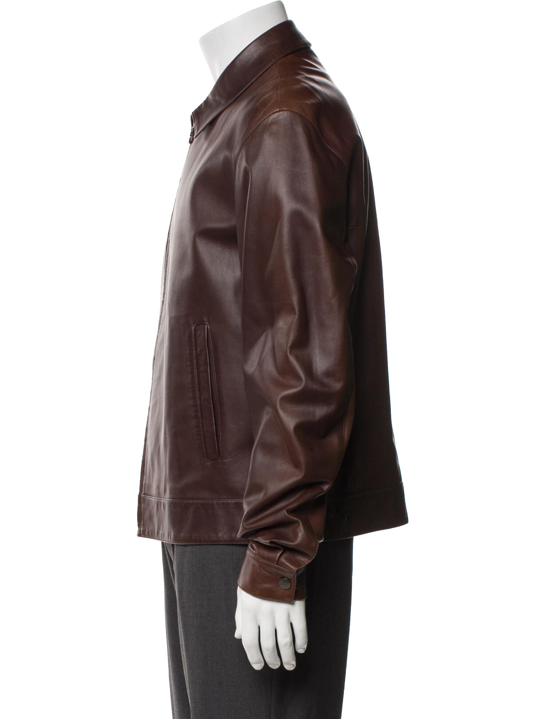 Salvatore Ferragamo Gancini Logo Leather Bomber Jacket