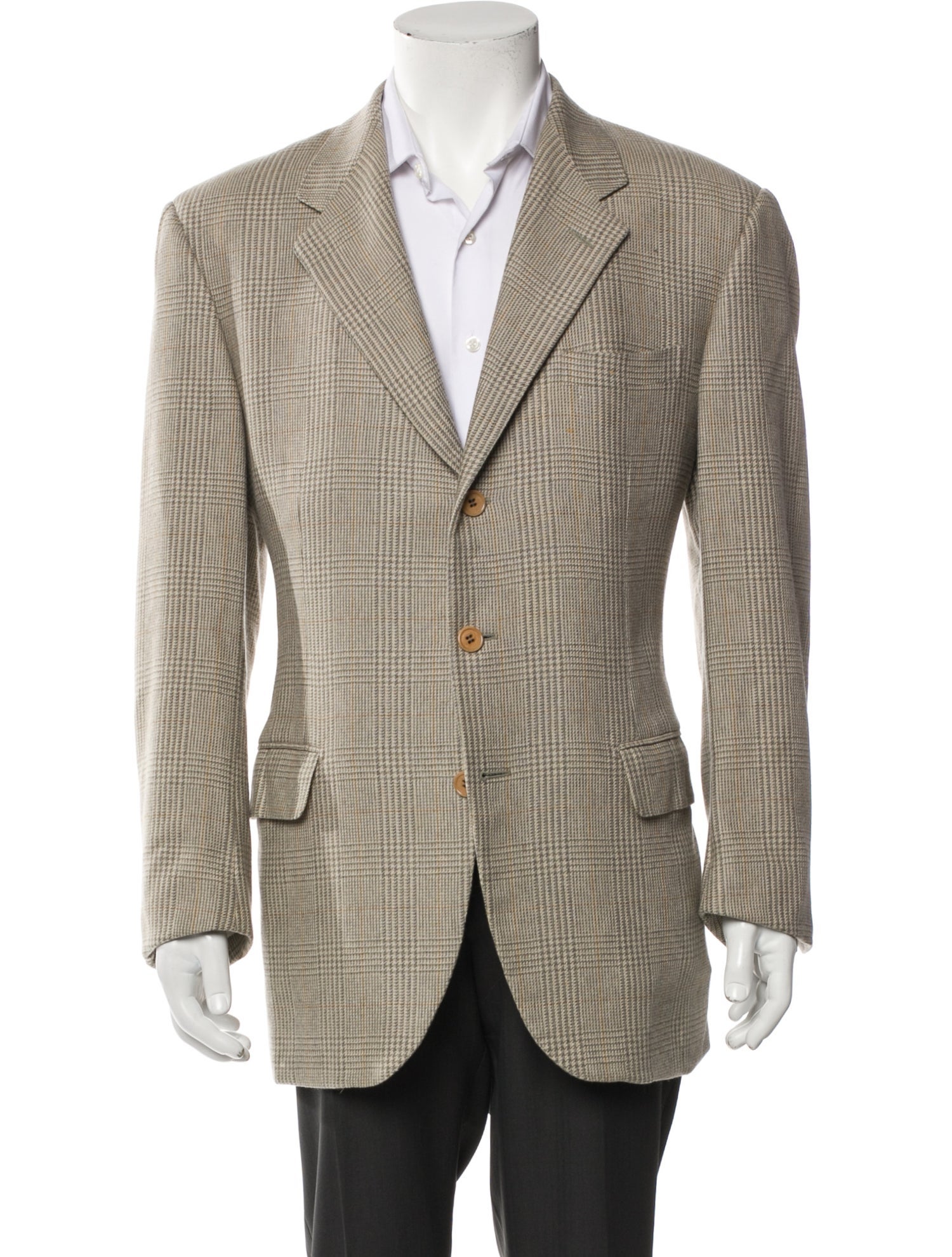 Salvatore Ferragamo Cashmere Houndstooth Print Blazer