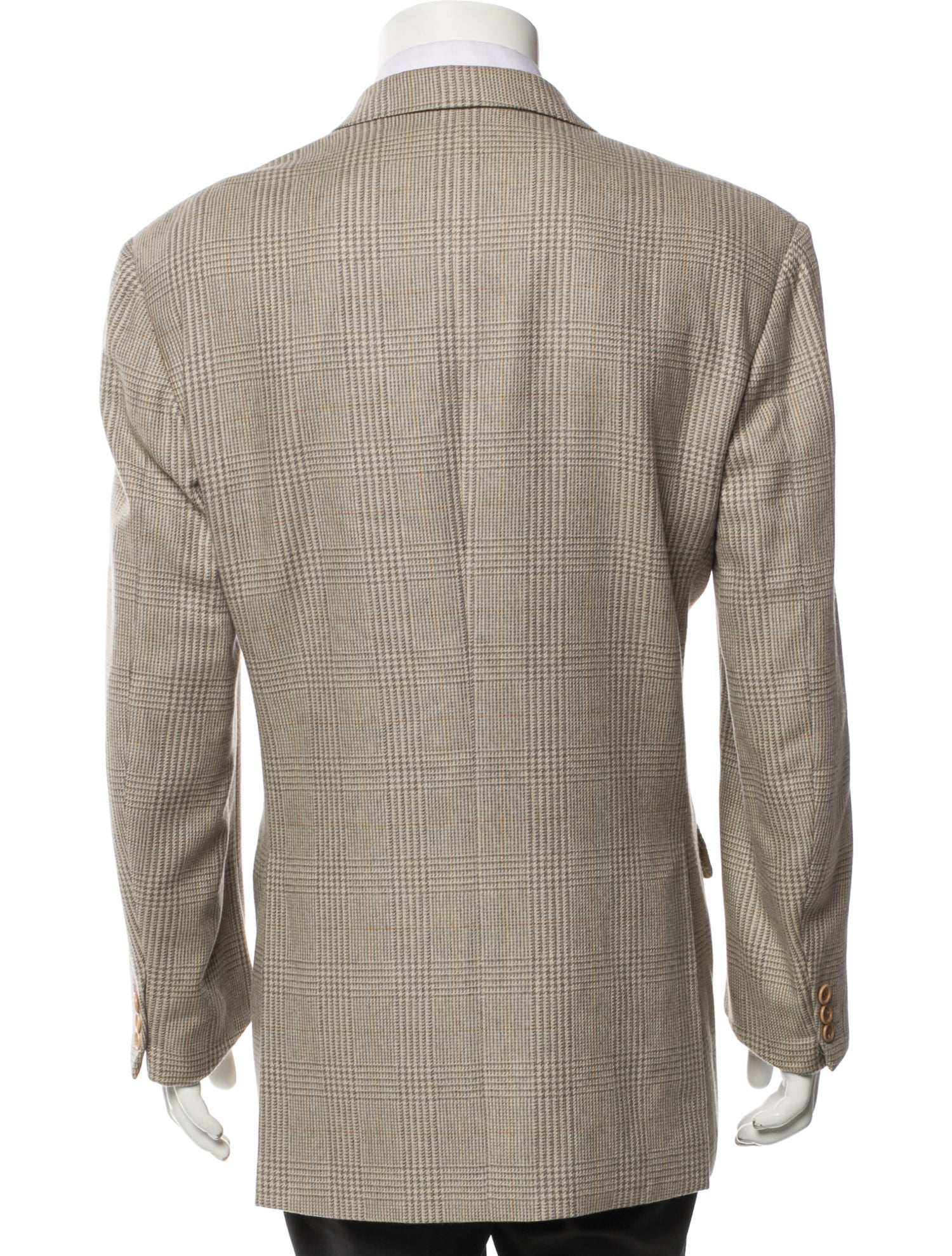 Salvatore Ferragamo Cashmere Houndstooth Print Blazer