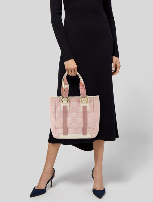 Salvatore Ferragamo Canvas Top Handle Bag