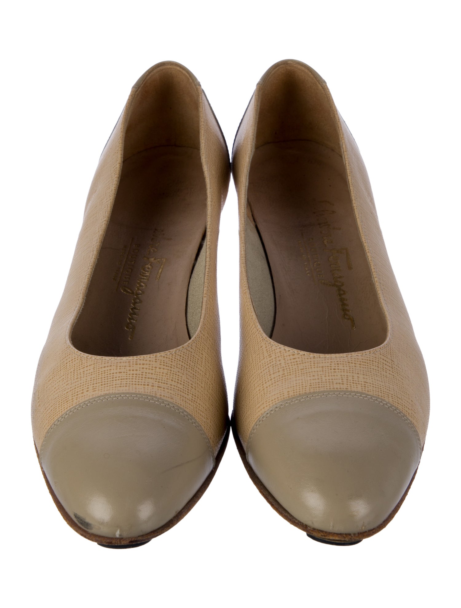 Salvatore Ferragamo Leather Animal Print Flats