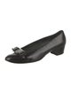 Salvatore Ferragamo Embossed Leather Bow Accents Pumps