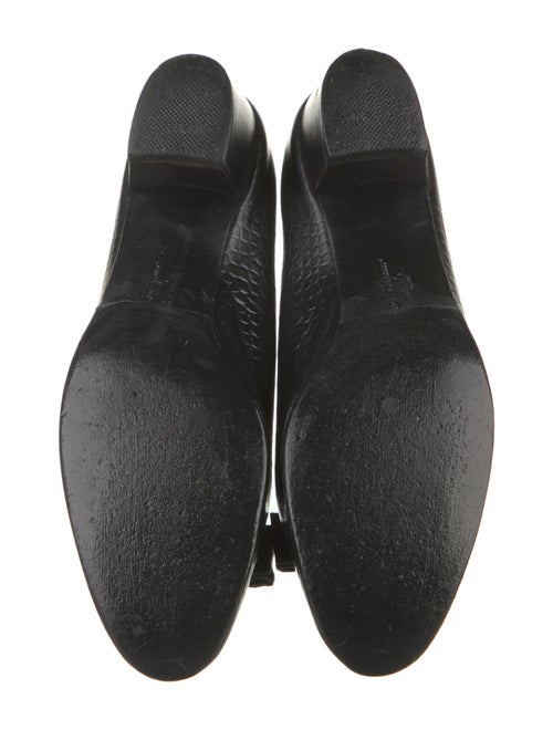 Salvatore Ferragamo Embossed Leather Bow Accents Pumps
