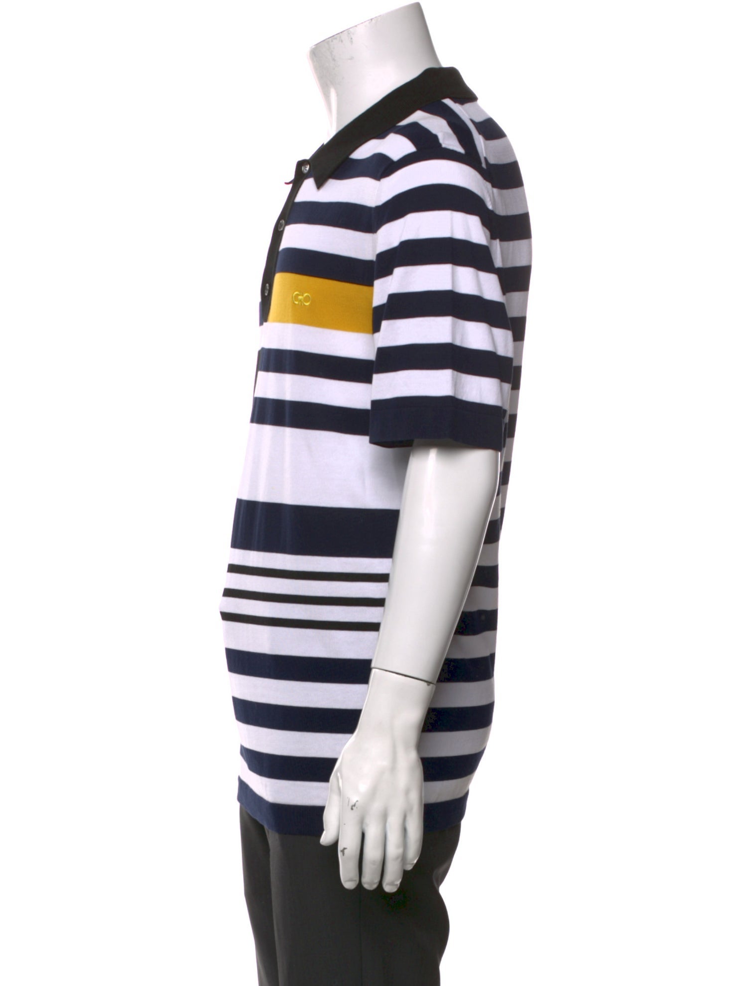Salvatore Ferragamo Striped Collar Polo Shirt