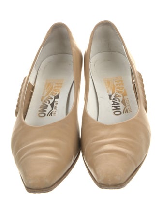 Salvatore Ferragamo Leather Cutout Accent Pumps