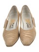 Salvatore Ferragamo Leather Cutout Accent Pumps