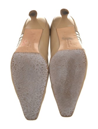 Salvatore Ferragamo Leather Cutout Accent Pumps