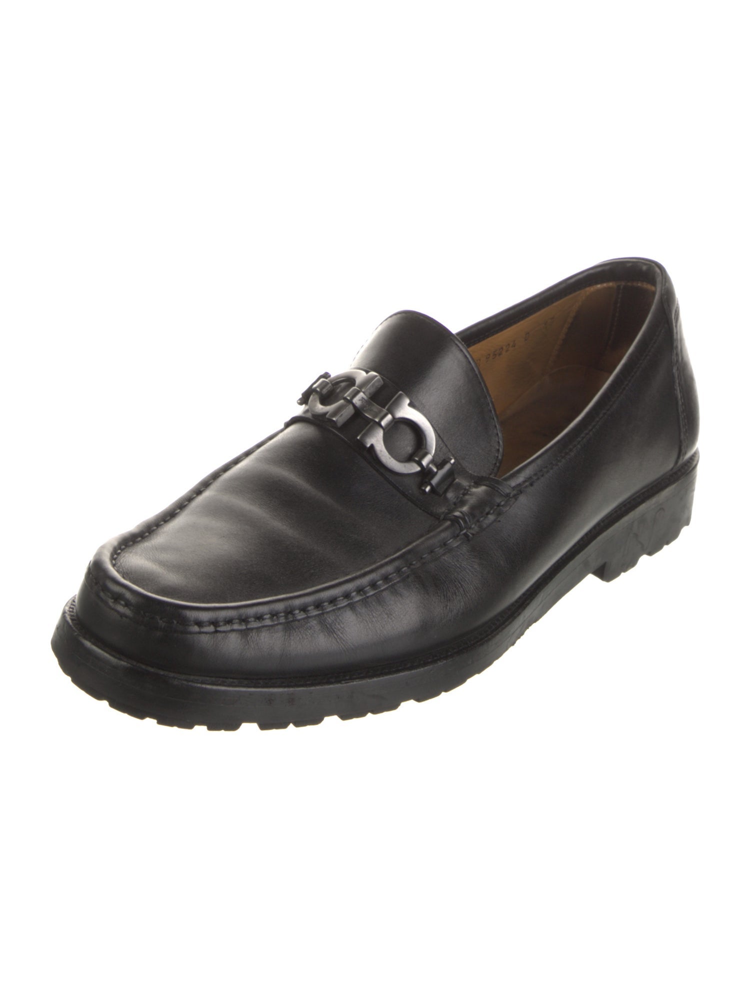 Salvatore Ferragamo Gancini Logo Leather Dress Loafers