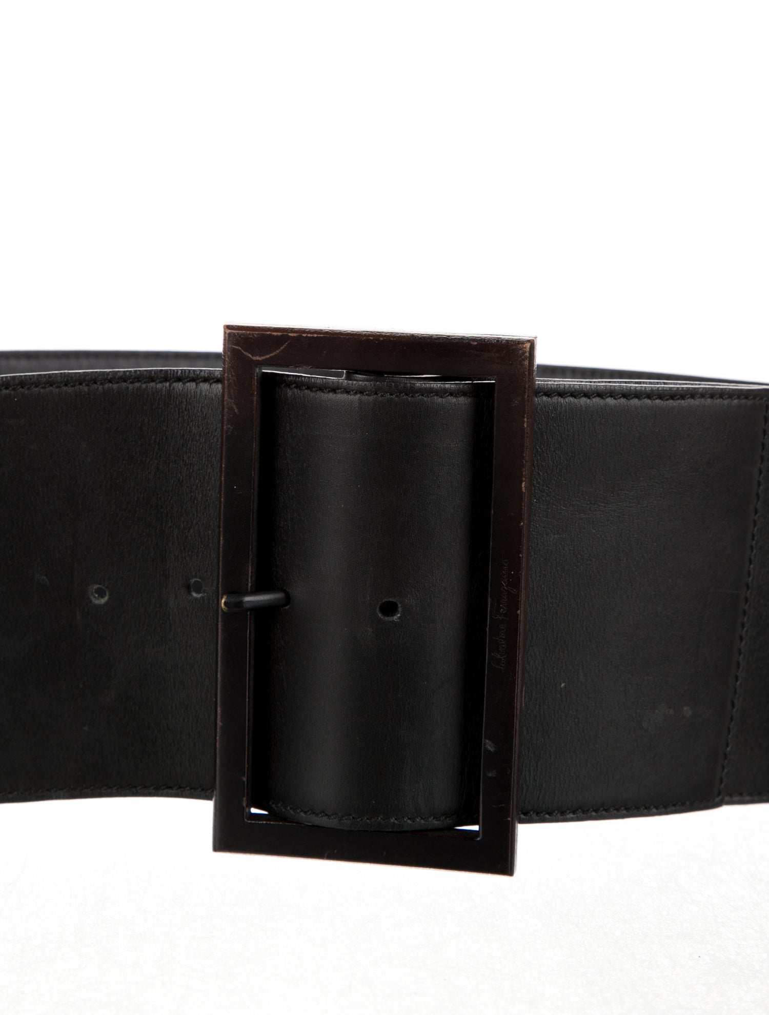 Salvatore Ferragamo Wide Leather Waist Belt