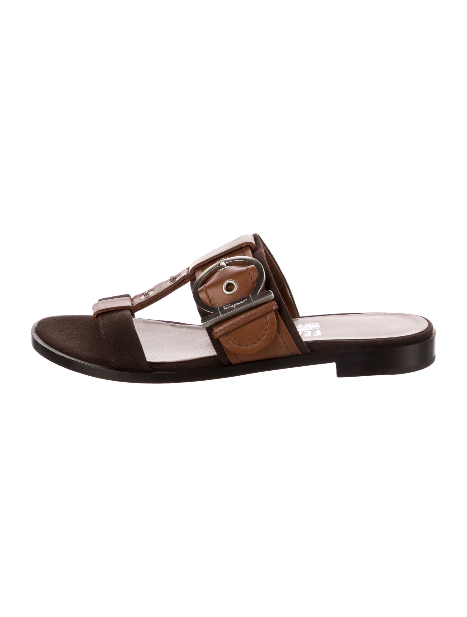 Salvatore Ferragamo Leather Slides