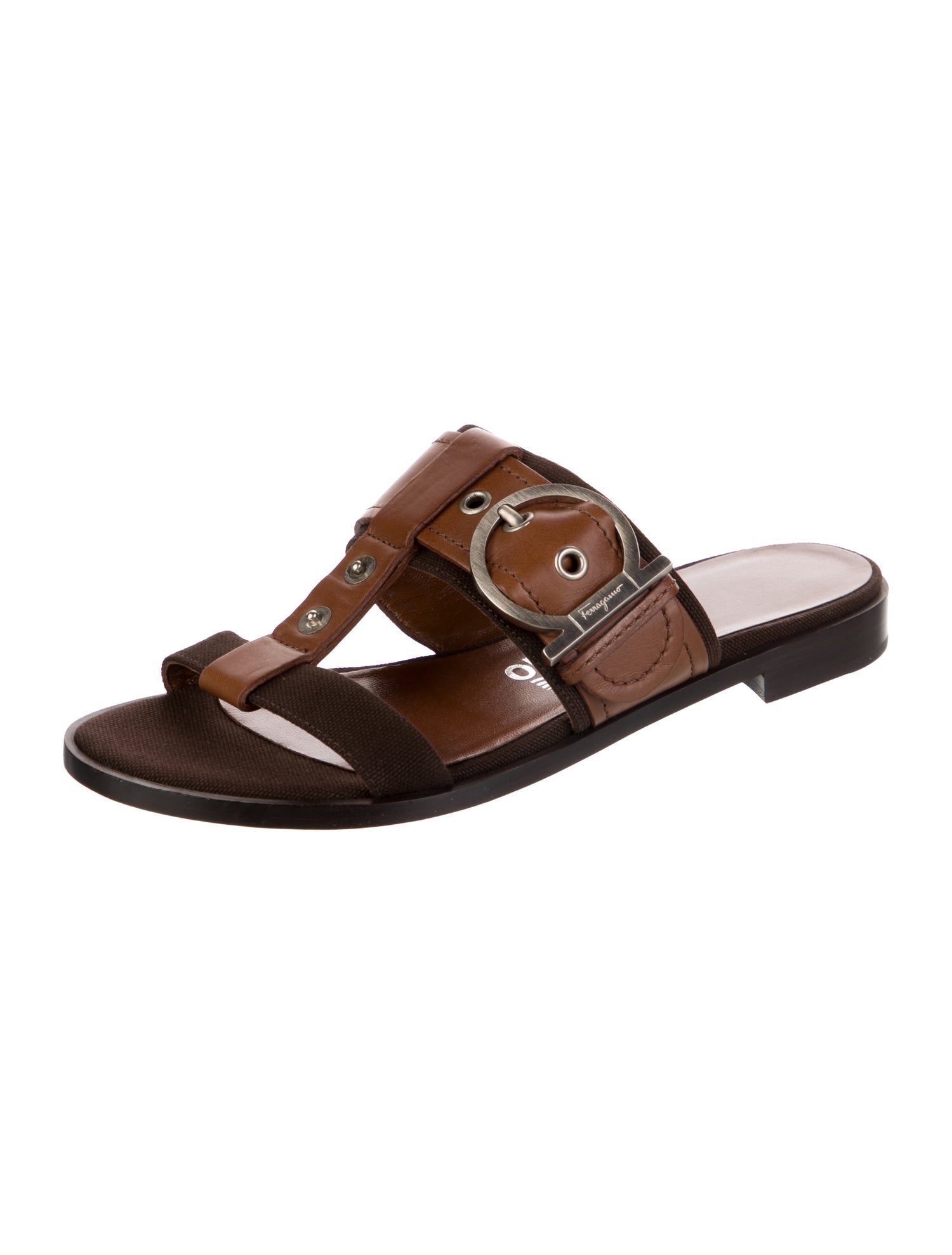 Salvatore Ferragamo Leather Slides