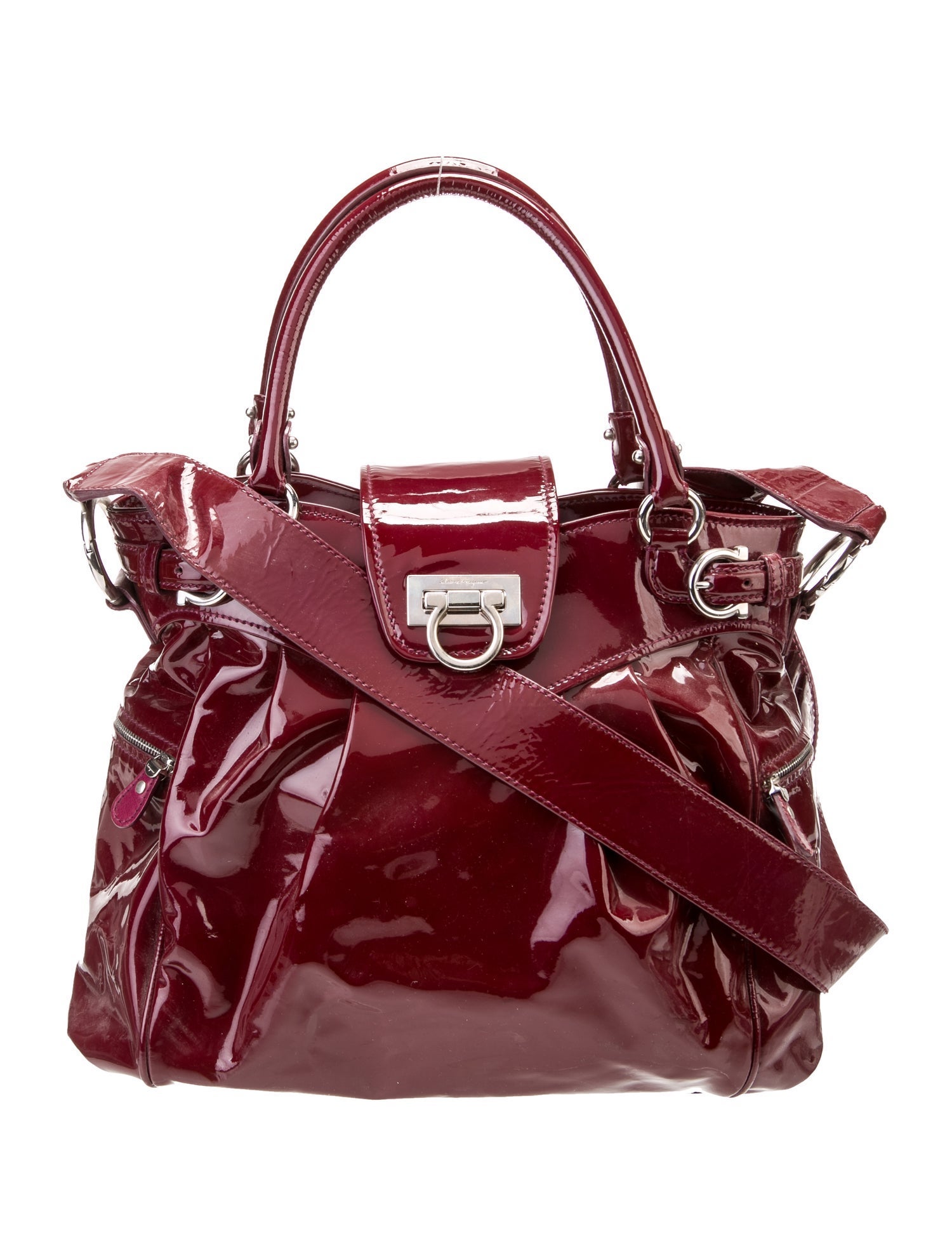 Salvatore Ferragamo Patent Leather Top Handle Bag