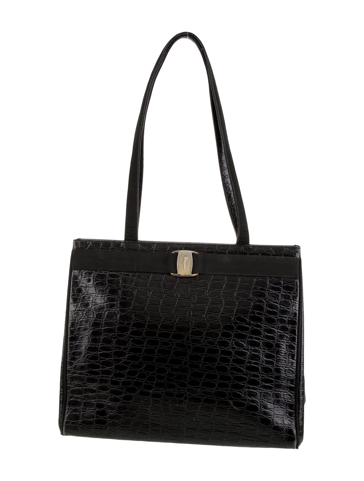 Salvatore Ferragamo Embossed Leather Shoulder Bag