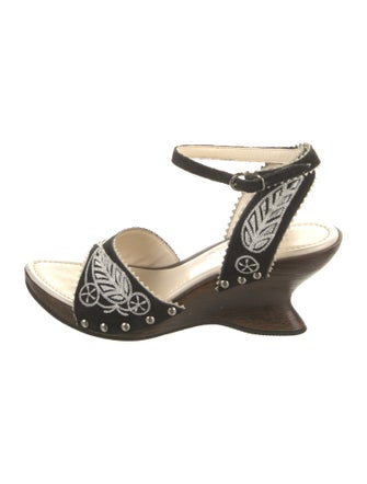 Salvatore Ferragamo Suede Printed Sandals