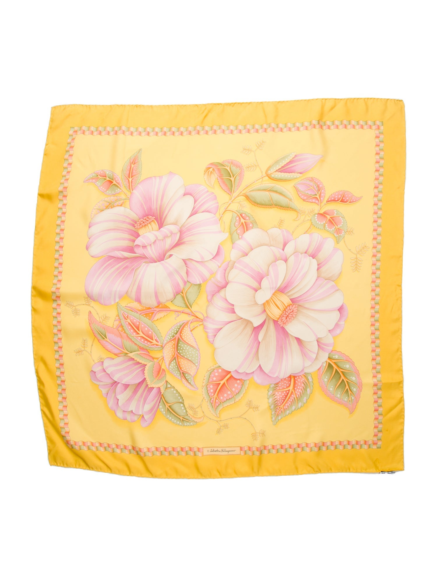 Salvatore Ferragamo Silk Floral Print Scarf