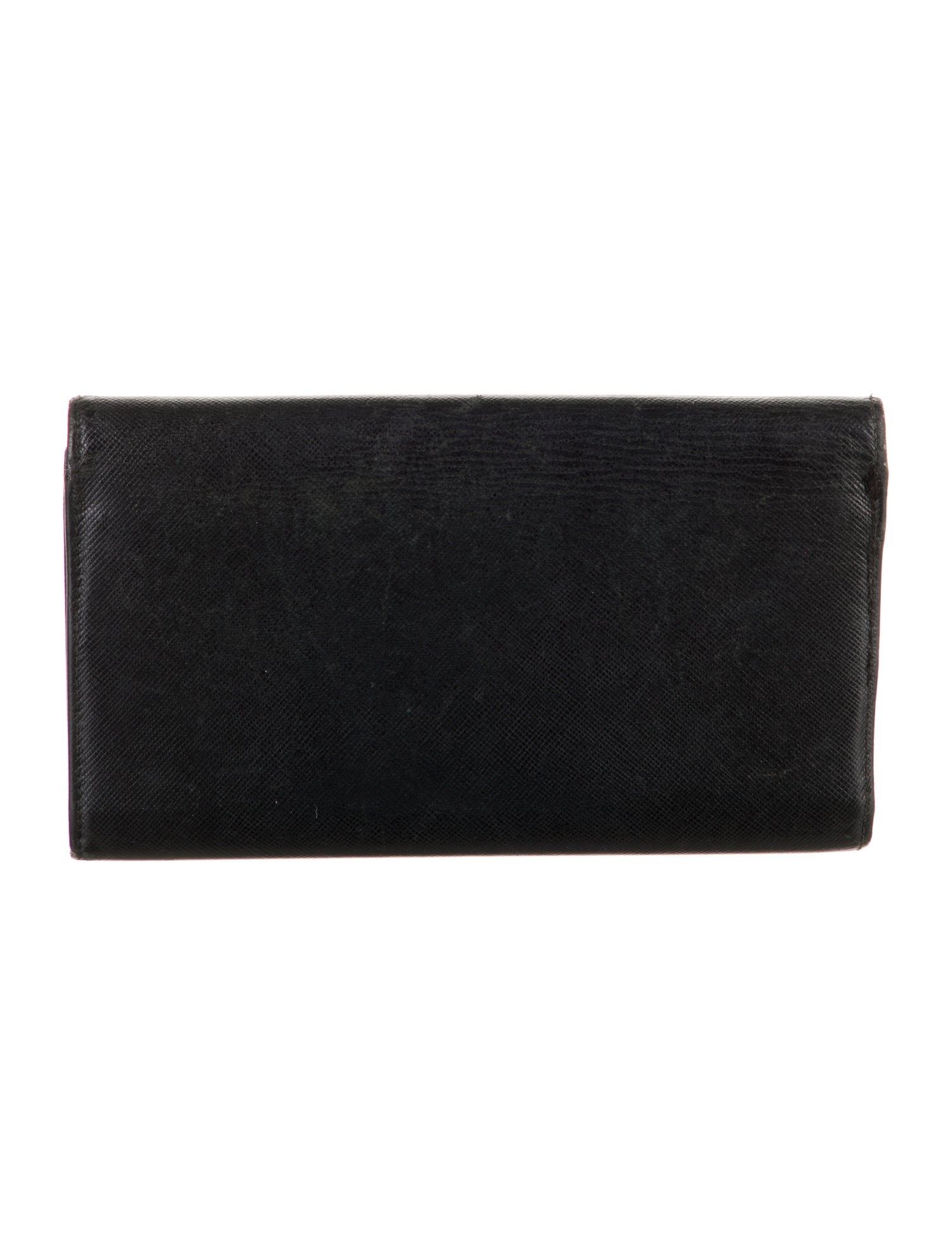 Salvatore Ferragamo Checkbook Leather Trifold Wallet