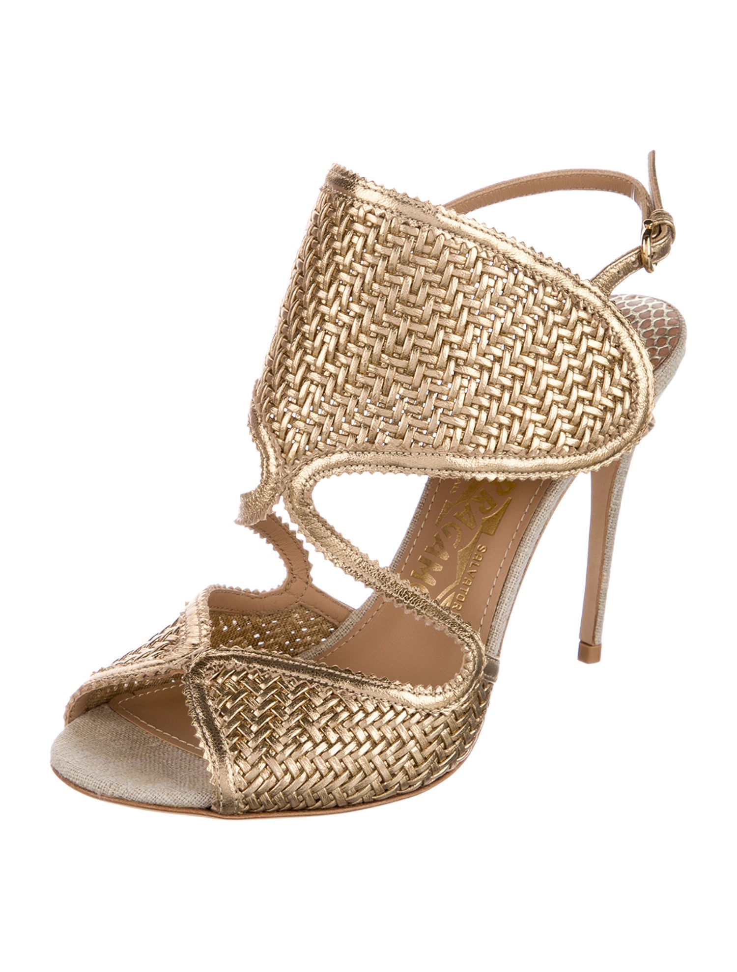 Salvatore Ferragamo Leather Slingback Sandals