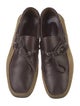 Salvatore Ferragamo Leather Colorblock Pattern Boat Shoes