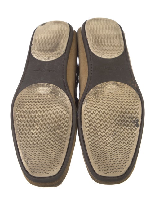 Salvatore Ferragamo Leather Colorblock Pattern Boat Shoes