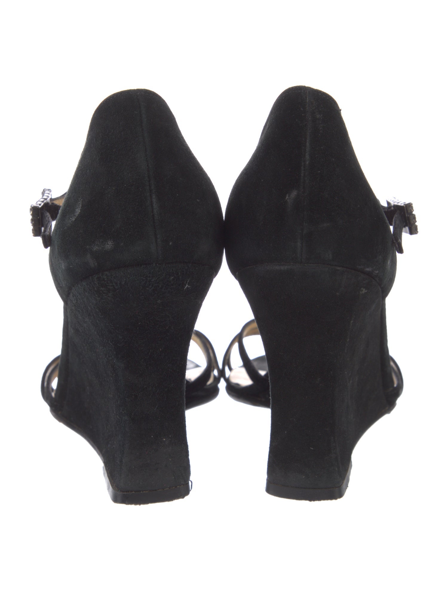 Salvatore Ferragamo Suede Crystal Embellishments Sandals