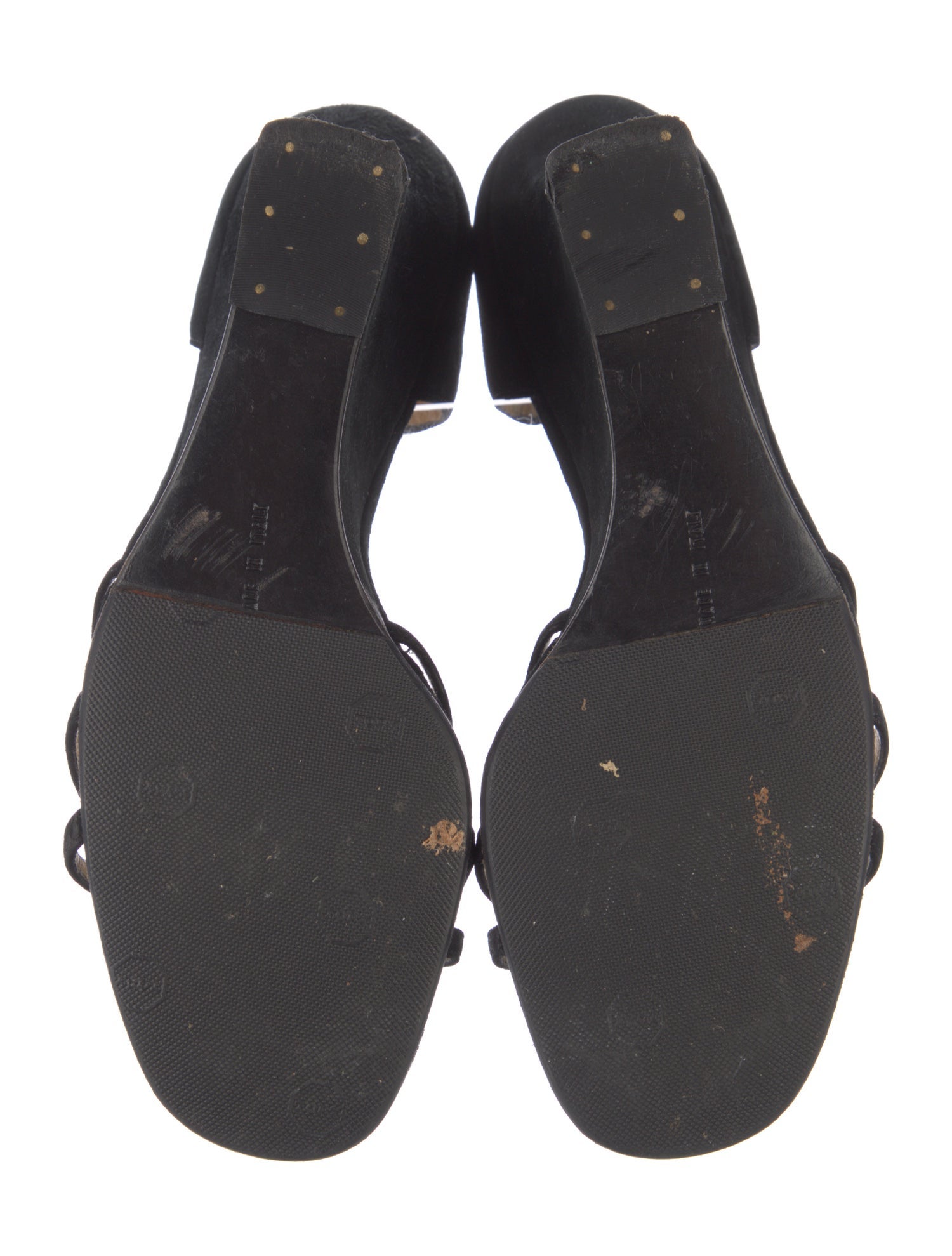 Salvatore Ferragamo Suede Crystal Embellishments Sandals