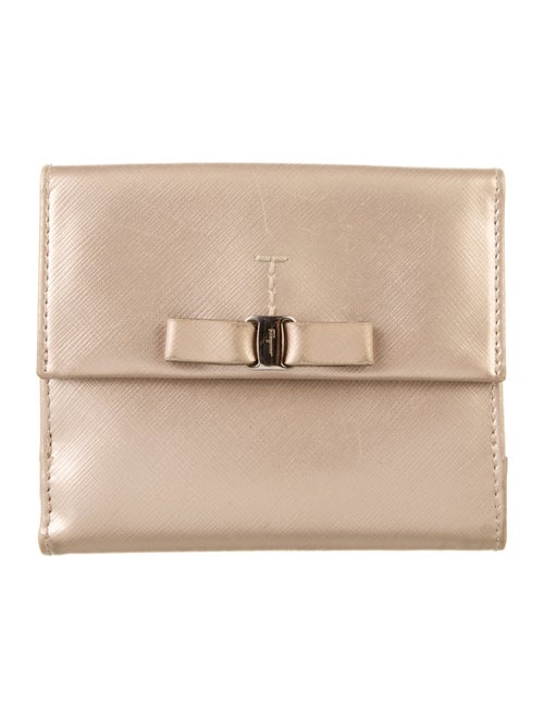 Salvatore Ferragamo Vara Bow Accent Leather Compact Wallet