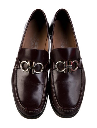 Salvatore Ferragamo Gancini Logo Leather Dress Loafers