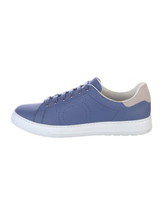 Salvatore Ferragamo Gancini Logo Leather Sneakers