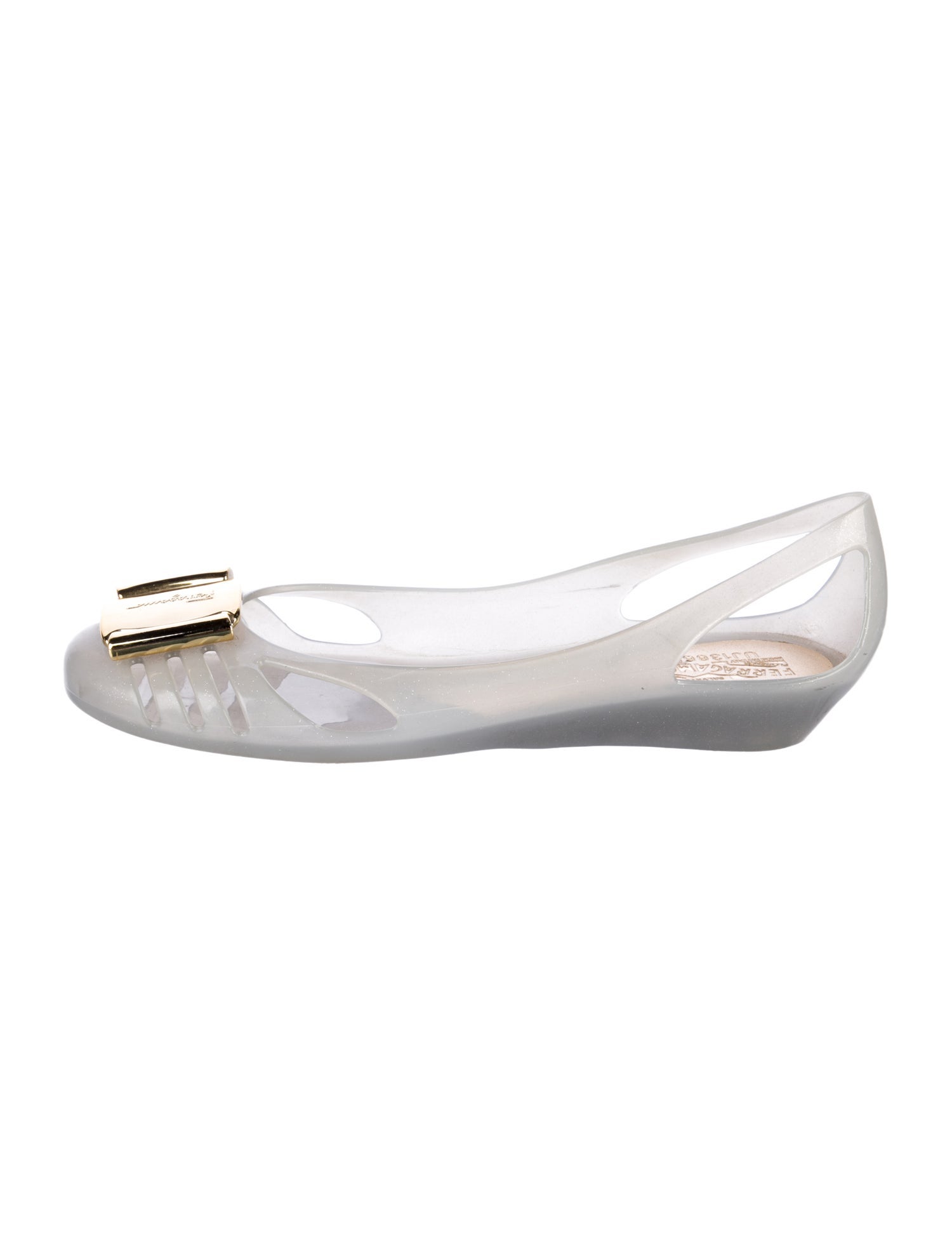 Salvatore Ferragamo Rubber Cutout Accent Flats
