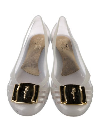 Salvatore Ferragamo Rubber Cutout Accent Flats