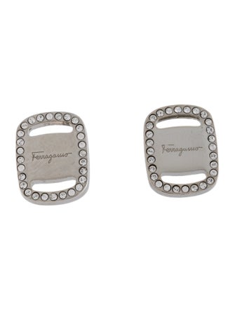Salvatore Ferragamo Crystal Logo 'Vara' Stud Earrings