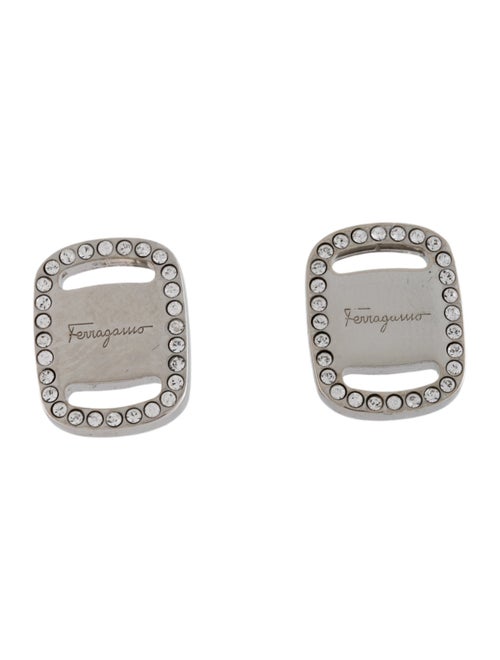 Salvatore Ferragamo Crystal Logo 'Vara' Stud Earrings