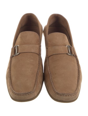 Salvatore Ferragamo Gancini Logo Suede Monk Straps
