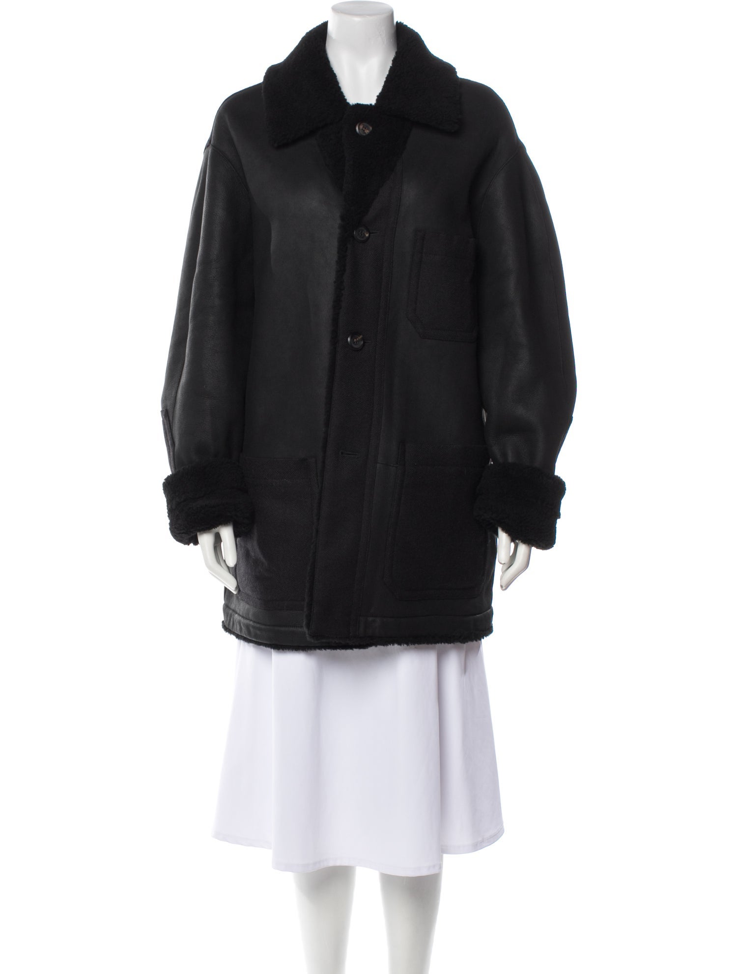 Salvatore Ferragamo Shearling Faux Fur Coat