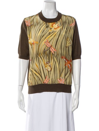 Salvatore Ferragamo Printed Crew Neck Sweater