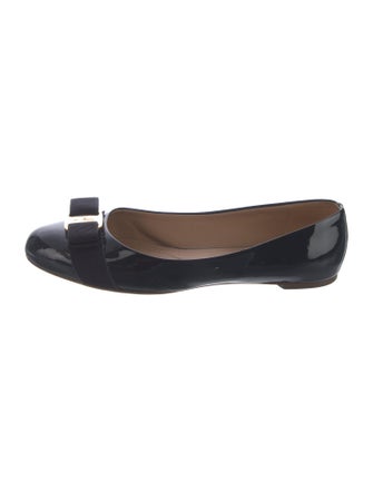 Salvatore Ferragamo Vara Bow Accent Patent Leather Ballet Flats