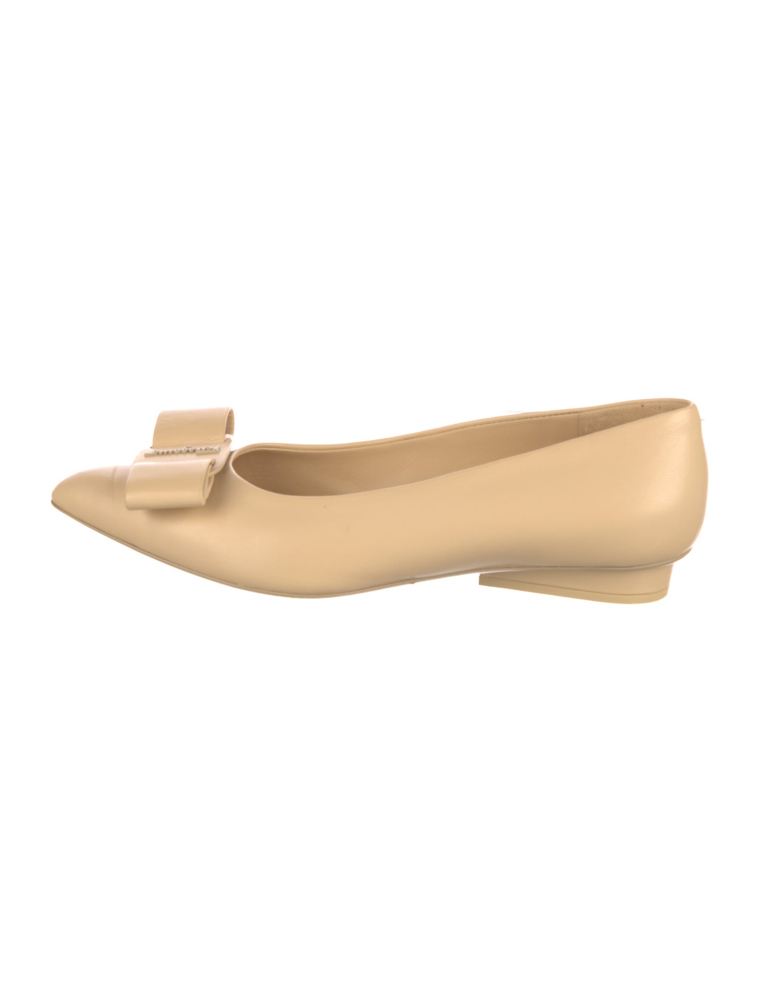Salvatore Ferragamo Vara Bow Accent Leather Ballet Flats