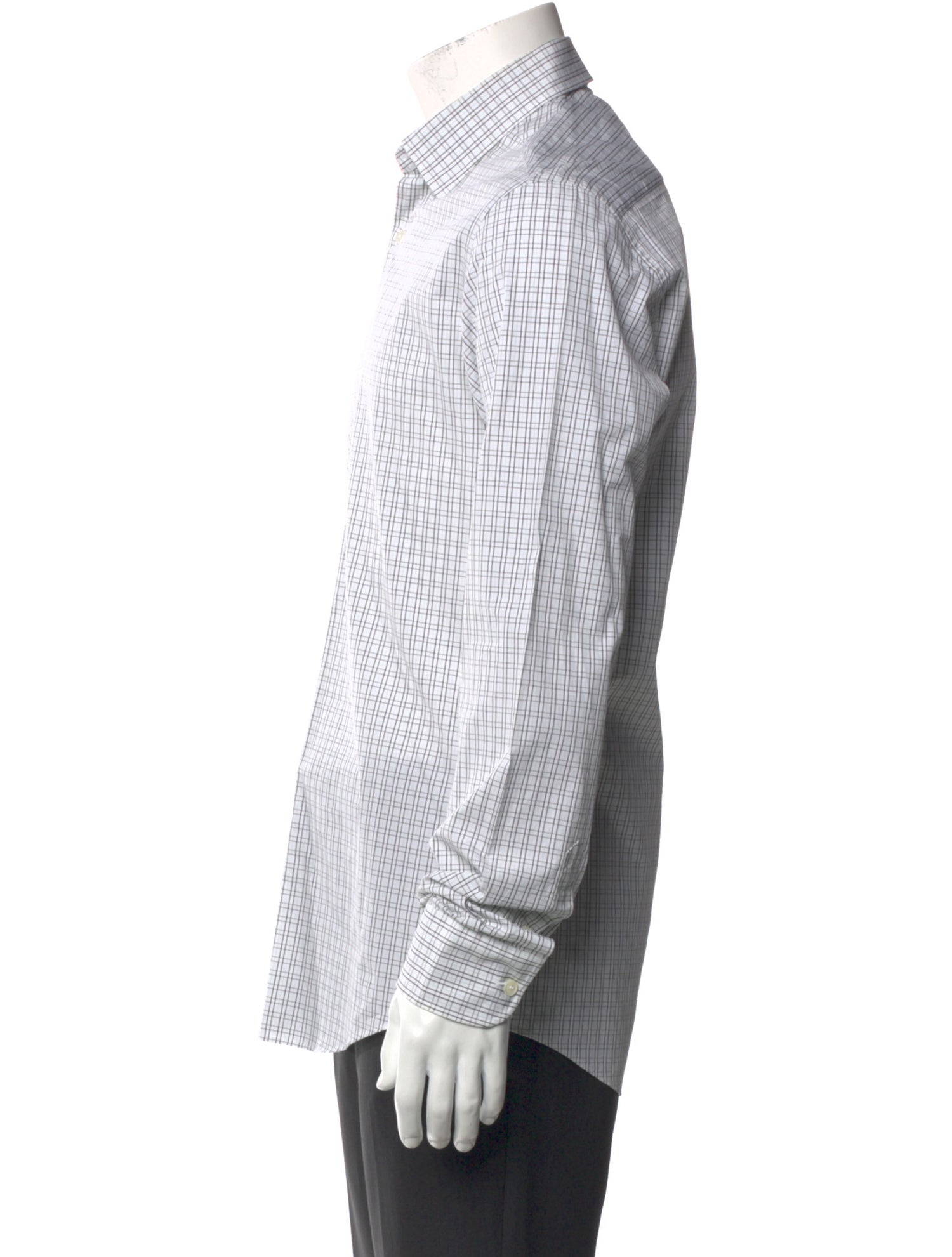 Salvatore Ferragamo Plaid Print Long Sleeve Dress Shirt